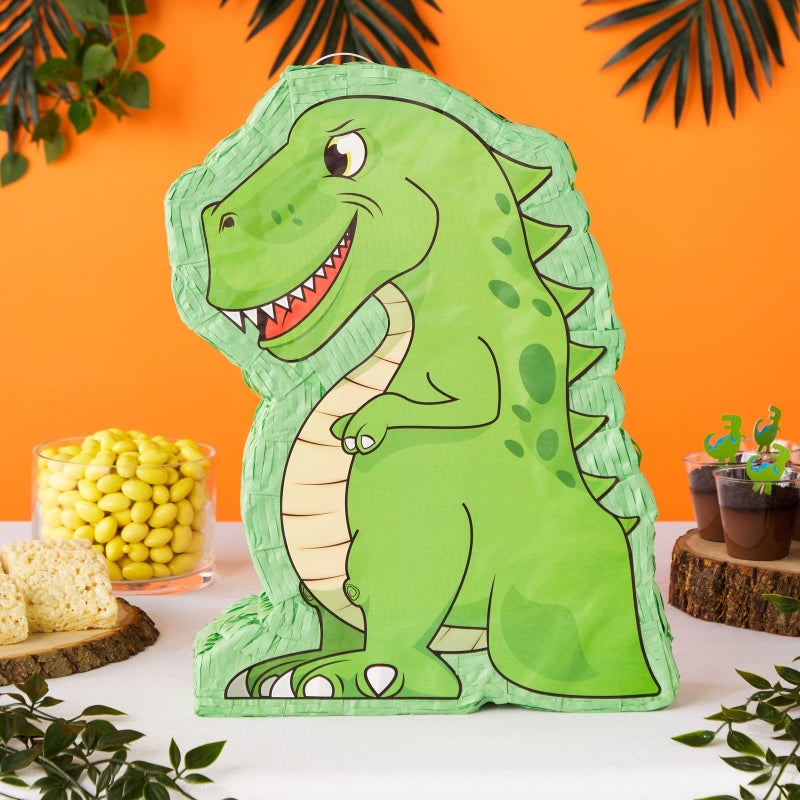 Blue Panda Dinosaur Pinata for Boys Birthday Party Supplies, Dino Decorations, Green (Small, 12 x 15.5 x 3 In) - Image 2